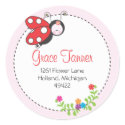 Ladybug Address Label sticker