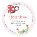 Ladybug Address Label Sticker