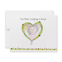Ladybug Adoption announcement invitations