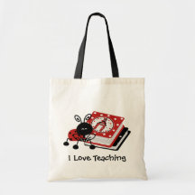 Ladybug and Books Teacher's Tote Bag