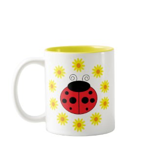 Ladybug and Daisies Mug mug
