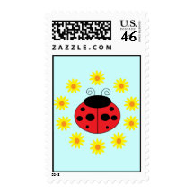 Ladybug and Daisies Postage