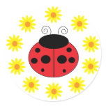 Ladybug and Daisies Sticker