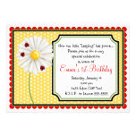 Ladybug and Daisy Birthday Invitations