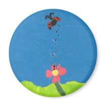 Ladybug and flower magnet