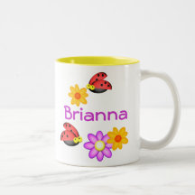 Ladybug and Flowers Coffee Mug