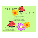 Ladybug and Flowers Postcards
