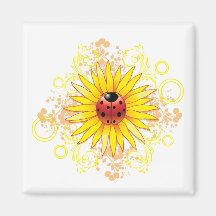 Ladybug and Sunflower Magnet