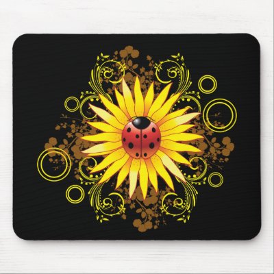 Ladybug and Sunflower Mousepad