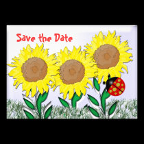 Ladybug and Sunflowers invitations