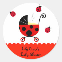 Ladybug Baby Shower Favor Stickers Labels