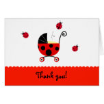 Ladybug Baby Shower Folded Thank You note cards
