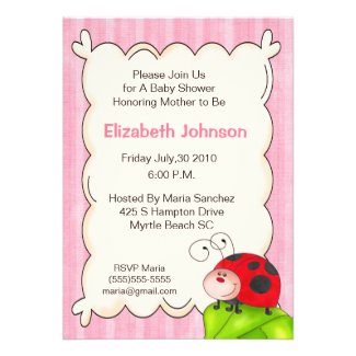 Ladybug Baby Shower Invitations