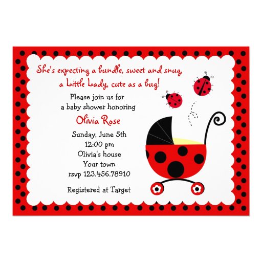 Ladybug Baby Shower Invitations from Zazzle.com