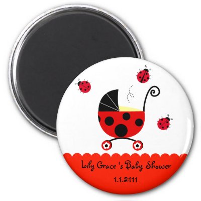 Baby Shower Party Favors Cheap on Ladybug Baby Shower Party Favor Magnets By Littleseirastudio
