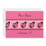 Ladybug Banded Birthday Party Invitations