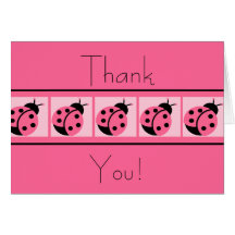 Ladybug Banded Thankyou Cards