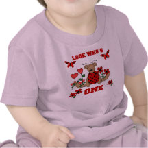 Ladybug Bear 1st Birthday Tshirt