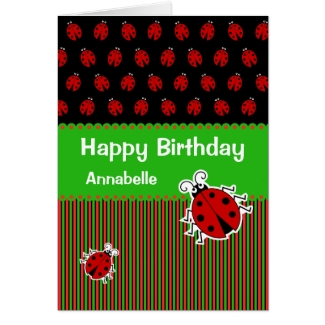 Ladybug birthday custom text modern
