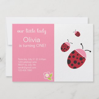 Ladybug Birthday Invitation zazzle_invitation