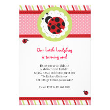 Ladybug Birthday Invitation