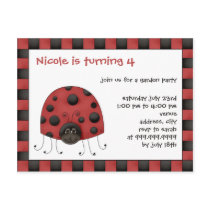 Ladybug • Birthday Invitation postcards