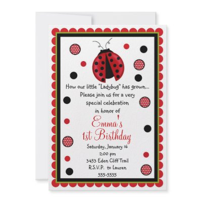 Ladybug Birthday Invitations (10-pack)