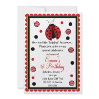 Ladybug Birthday Invitations