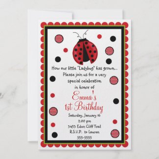 Ladybug Birthday Invitations invitation
