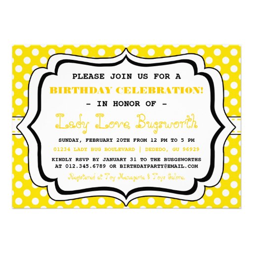 Ladybug Birthday Party Photo Invitations