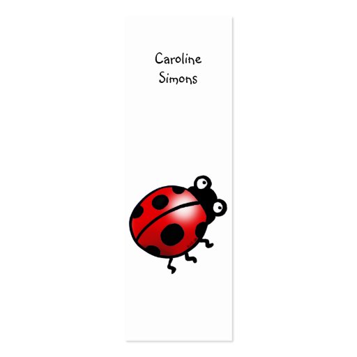 Ladybug bookmark business card