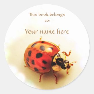 Ladybug Bookplate Sticker