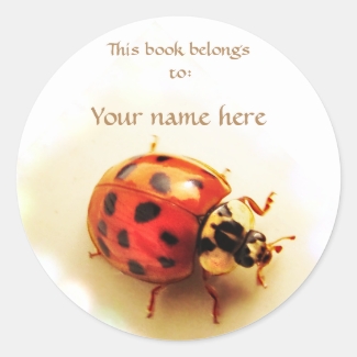 Ladybug Bookplate Sticker