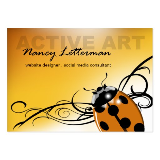 Ladybug Business Card template (orange) (front side)