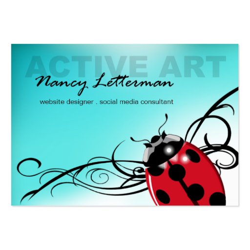 Ladybug Business Card template (red) (front side)