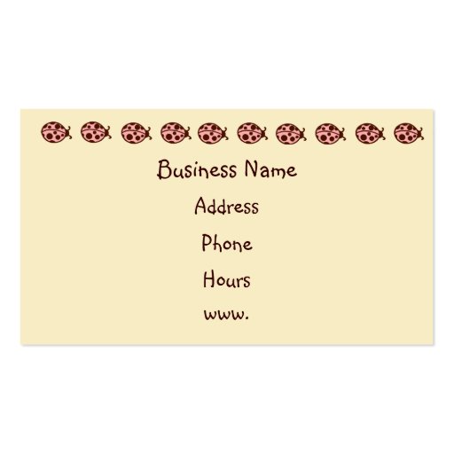 Ladybug Business Cards (back side)