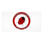 Ladybug button custom photo card