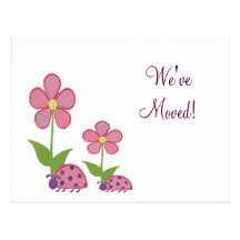 Ladybug Change of Address Cards Postcard