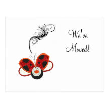 Ladybug Change of Address Cards Postcards