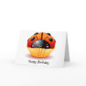 Ladybug Cupcake Birthday Card card