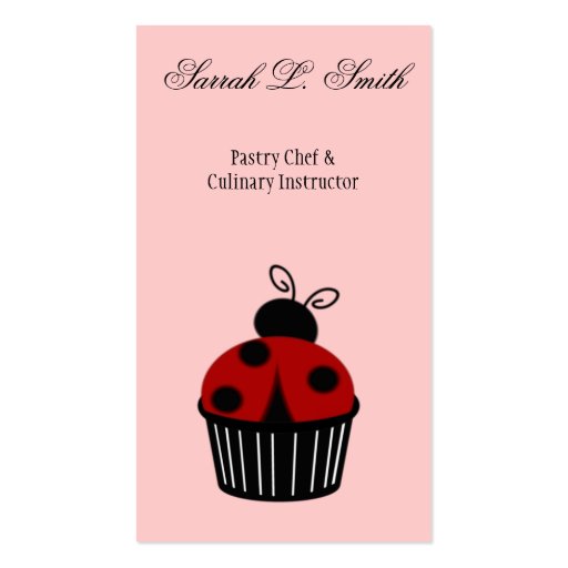 Ladybug Cupcake Business Card (front side)
