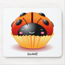 Ladybug Cupcake Mousepad mousepads