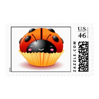 Ladybug Cupcake Postage stamp