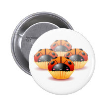 Ladybug Cupcakes Button
