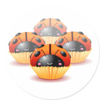 Ladybug Cupcakes Sticker stickers