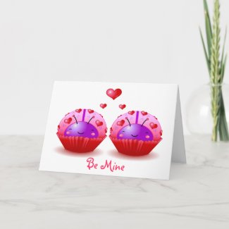 Ladybug Cupcakes Valentine Card