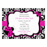 Ladybug Damask Baby Shower Invitations