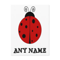 LADYBUG design customized POSTCARD with ANY NAME