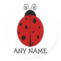 LADYBUG design customized STICKER with ANY NAME