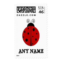 LADYBUG design customized with ANY NAME Postage